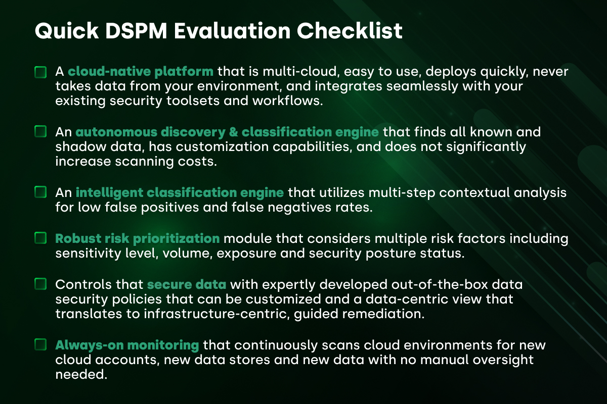 DSPM Checklist: Quick Data Security Posture Management Evaluation Checklist by Laminar Security